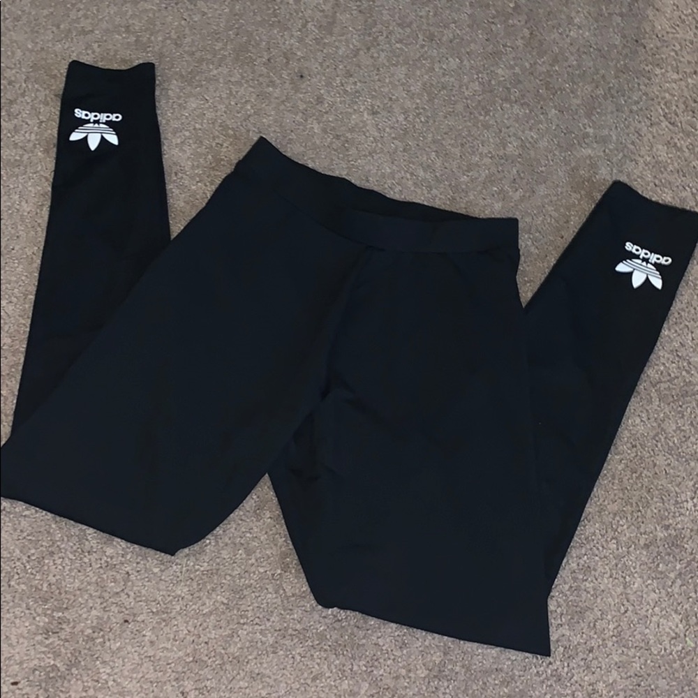 Adidas Black Leggings with Trefoil Logo